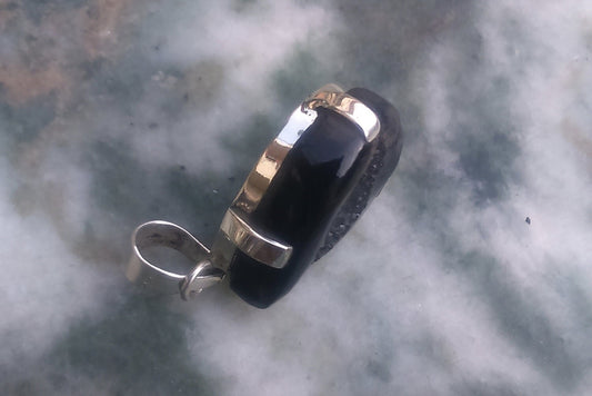 Black Agate Egg Pendant