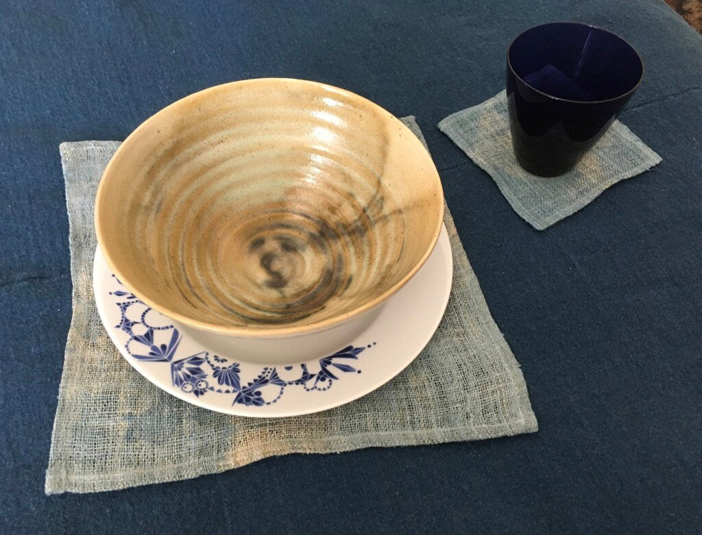 Hand woven Hemp cloth 31 x 31 cm