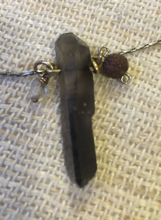 Smokey Quartz Crystal Pendant (EcoOre)Findings