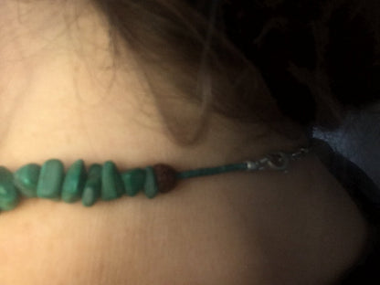 Turquoise, Malachite and Aventurine Necklace & Eco-Silver clasp.