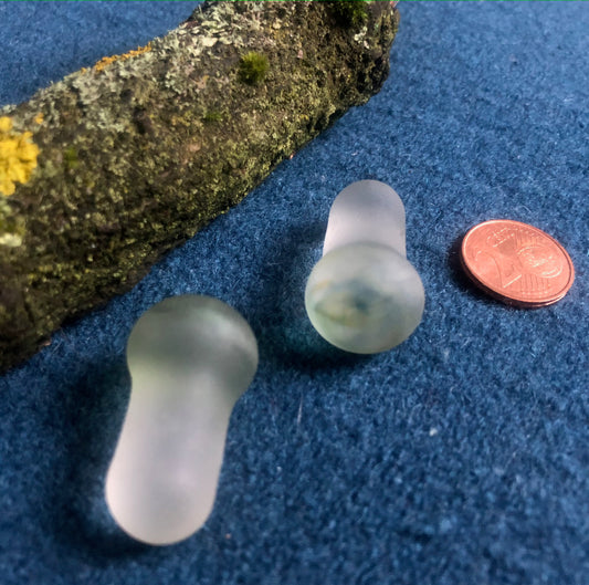 Tumbled Hand blown Glass Plugs